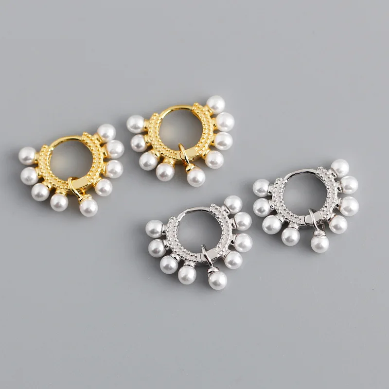 New Arrivals S925 Sterling Silver Bohemia Pearl Hoop Earrings Vintage 18K Gold Plated Huggies Jewelry For Women And Girls
New Arrivals S925 Sterling Silver Bohemia Pearl Hoop Earrings Vintage 18K Gold Plated Huggies Jewelry For Women And Girls