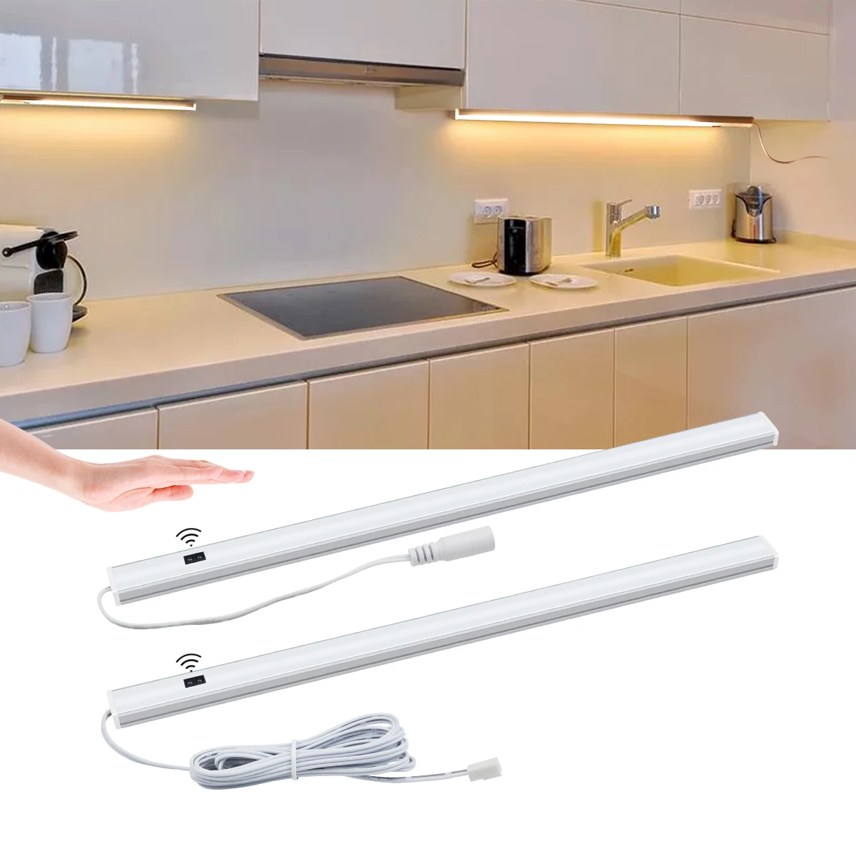 EU/US Plug LED Under Cabinet Light Hand Sweep Switch Kitchen Light LED Bar Light Closet Cabinet Lights Motion Sensor Lighting
EU/US Plug LED Under Cabinet Light Hand Sweep Switch Kitchen Light LED Bar Light Closet Cabinet Lights Motion Sensor Lighting