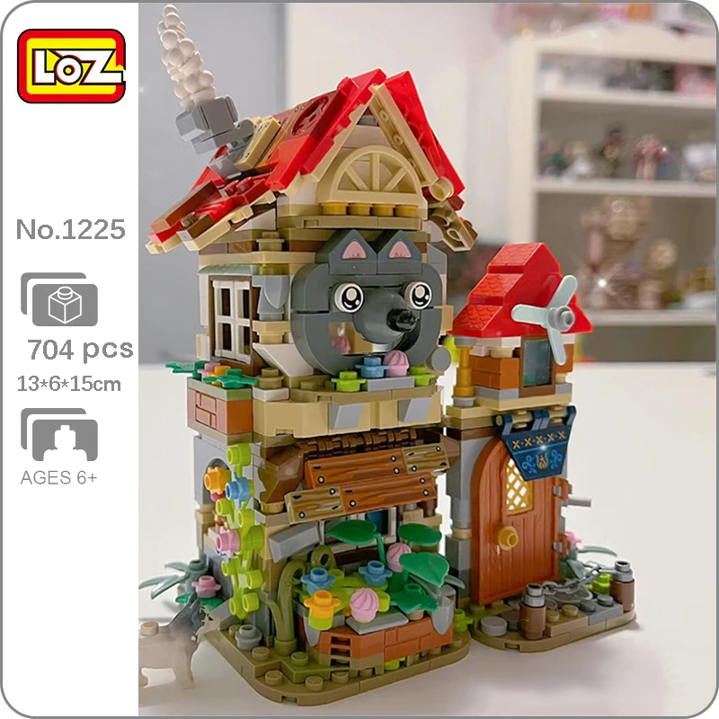LOZ 1225 World Architecture Forest Log Cabin Wolf House Dog Windmill Garden Mini Blocks Bricks Building Toy For Children No Box 
LOZ 1225 World Architecture Forest Log Cabin Wolf House Dog Windmill Garden Mini Blocks Bricks Building Toy For Children No Box