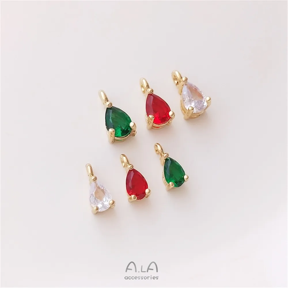 Color preserved 14K gold, water drop shaped zircon pendant, open ring, diy bracelet, earring, jewelry, small hanging pendant
Color preserved 14K gold, water drop shaped zircon pendant, open ring, diy bracelet, earring, jewelry, small hanging pendant