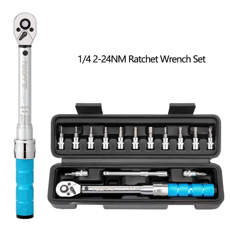 1/4inch 1-25NM Click Adjustable Torque Wrench Bicycle Repair Tools Kit Set
1/4inch 1-25NM Click Adjustable Torque Wrench Bicycle Repair Tools Kit Set