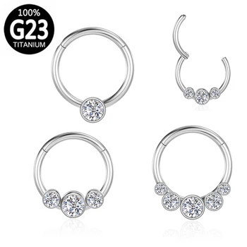 Helix Piercing Nez Pircing Nose Ring G23 Titanium Septum Clicker Hoop Hinged Segment Nipple Cartilage 16 Tragus Lip Body Jewelry