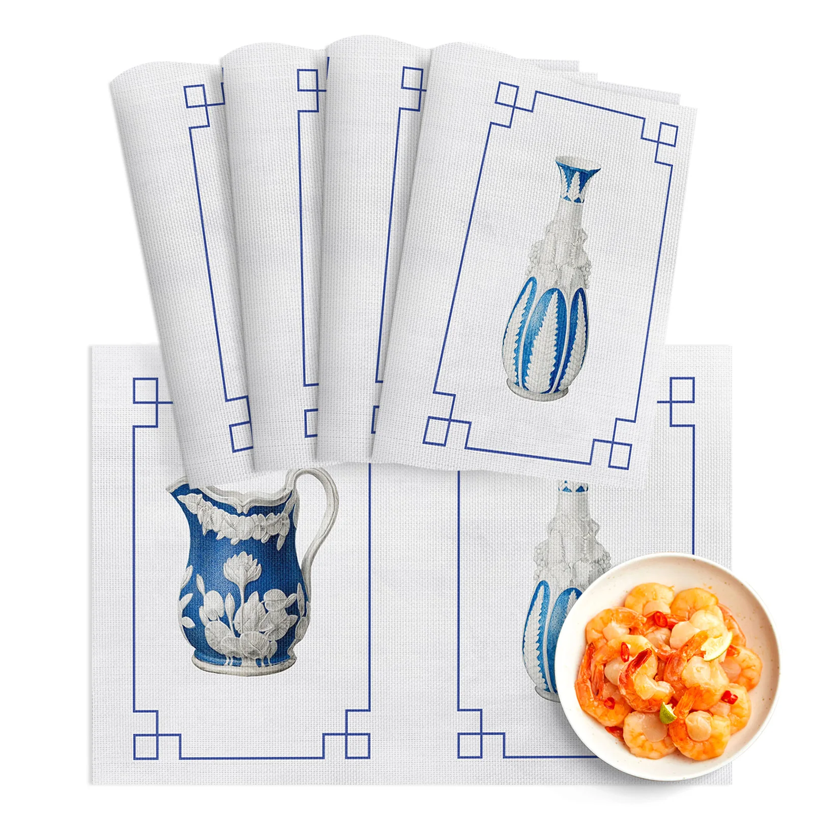 4/6Pcs PVC Placemats Vintage Texture Blue And White Porcelain Chinese Style Dining Disc Pads Coasters Plate Kitchen Table Mats
4/6Pcs PVC Placemats Vintage Texture Blue And White Porcelain Chinese Style Dining Disc Pads Coasters Plate Kitchen Table Mats