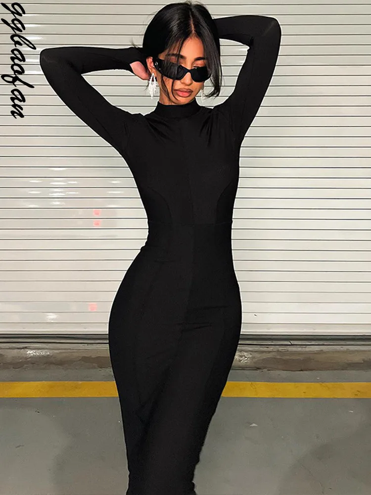 Ggbaofan Black Sexy Long Sleeve O Neck Slit Maxi Dress For Women Elegant Fashion Fall Outfits Bodycon Dresses Party Club Clothes
Ggbaofan Black Sexy Long Sleeve O Neck Slit Maxi Dress For Women Elegant Fashion Fall Outfits Bodycon Dresses Party Club Clothes