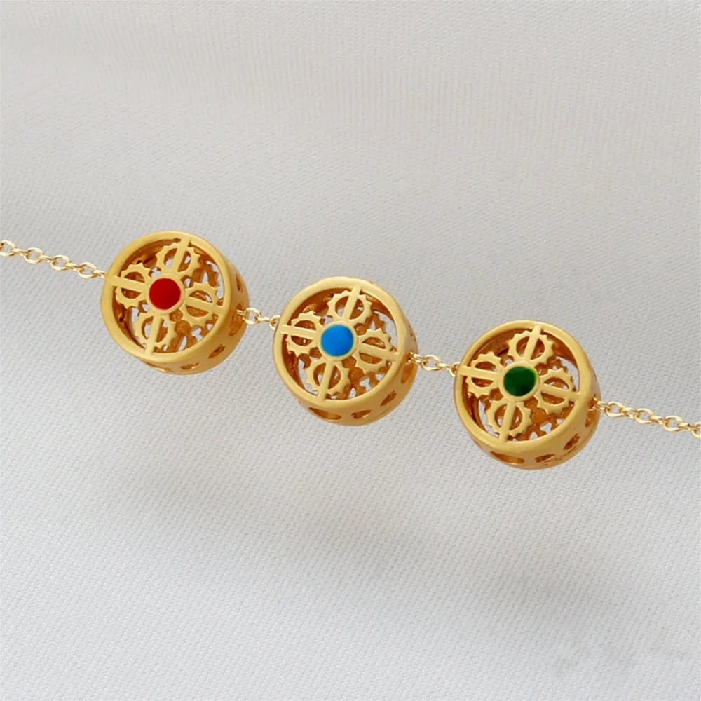 18-carat gold double-sided drip oil matte gold fancy hollow spacer beads transfer beads diy bracelet necklace jewelry accessorie
18-carat gold double-sided drip oil matte gold fancy hollow spacer beads transfer beads diy bracelet necklace jewelry accessorie