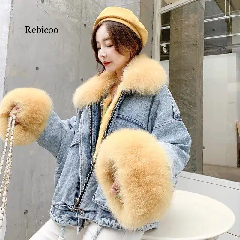 winter velvet thick denim jacket female big fur collar Korean locomotive lamb coat female student short coat XXXL 4XL
winter velvet thick denim jacket female big fur collar Korean locomotive lamb coat female student short coat XXXL 4XL