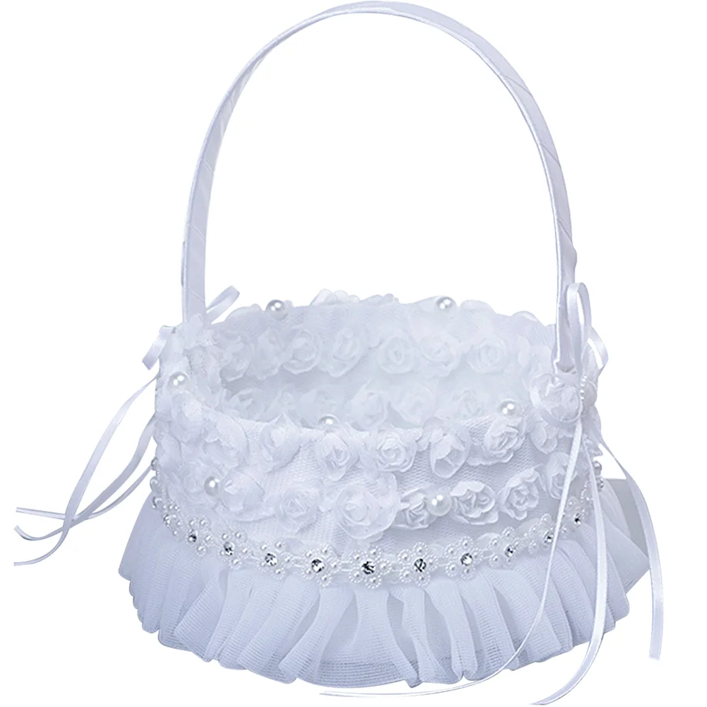Wedding Flower Girl Basket for Petals and Candy Vintage White Lace Rustic Ceremony and Table Decorations
Wedding Flower Girl Basket for Petals and Candy Vintage White Lace Rustic Ceremony and Table Decorations