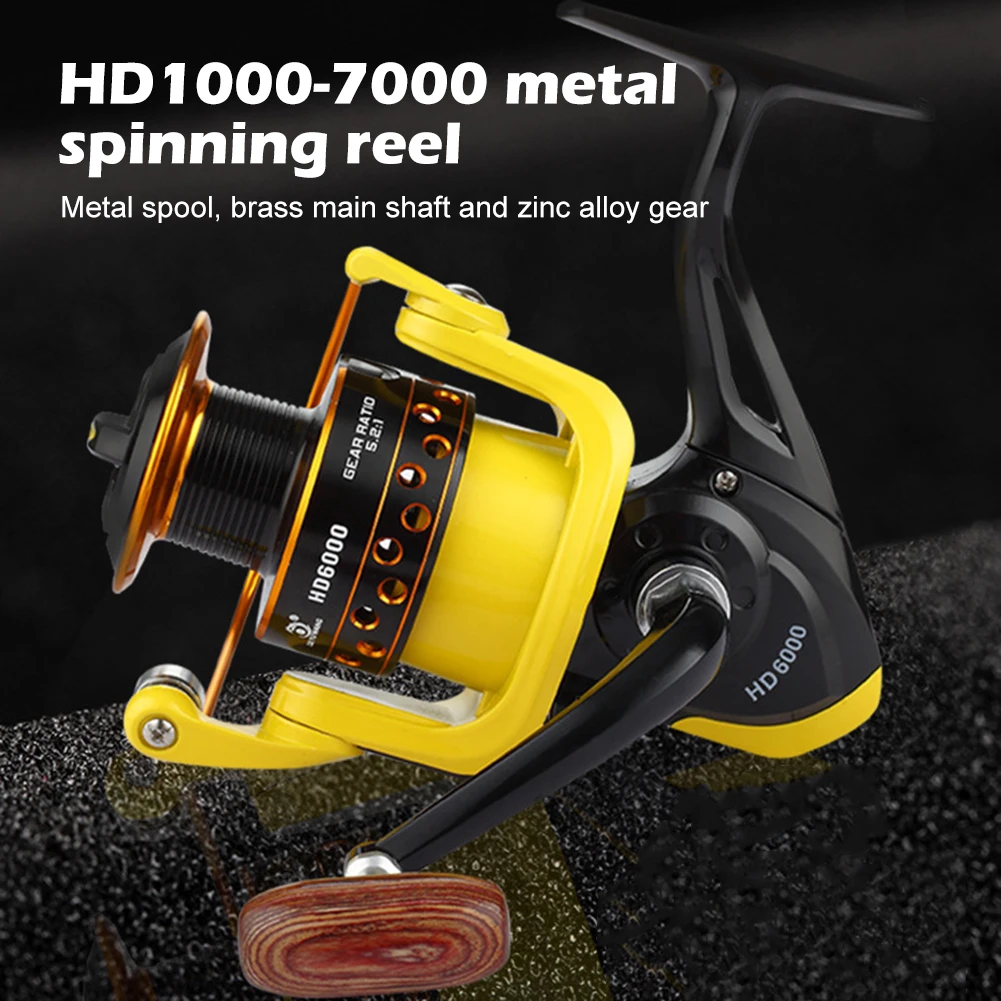 Spinning Reel HD1000-7000 Series Metal Bearing Two-Color Full Metal Wire Cup Spinning Wheel Fishing Reel Carp Fishing
Spinning Reel HD1000-7000 Series Metal Bearing Two-Color Full Metal Wire Cup Spinning Wheel Fishing Reel Carp Fishing
