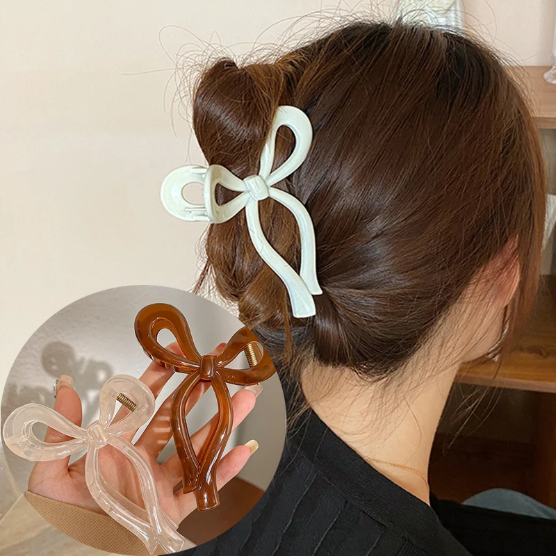 New Ponytail Bow Large Hair Claw for Women Solid Acrylic Bowknot Hair Clips Girls Barrettes Headbands Fashion Hair Accessories
New Ponytail Bow Large Hair Claw for Women Solid Acrylic Bowknot Hair Clips Girls Barrettes Headbands Fashion Hair Accessories