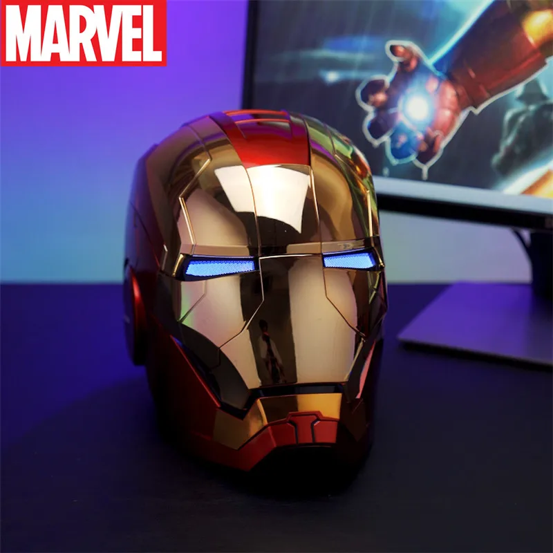 

New Marvel Iron Man 1:1 Gold Cosplay Helmet MK5 Electric Adult Voice Control Led Collectible Mask Action Figure Model Toys Gift