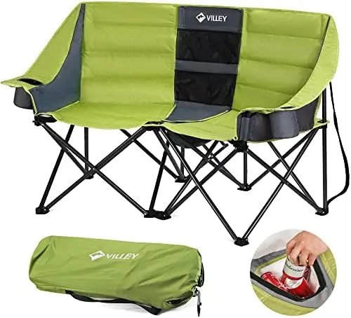 Camping Chair w/Cooler Bag, Extra Wide Loveseat, Heavy Duty Padded Camping Couch, Portable Folding Chair w/Carry Bag Steel Frame
Camping Chair w/Cooler Bag, Extra Wide Loveseat, Heavy Duty Padded Camping Couch, Portable Folding Chair w/Carry Bag Steel Frame