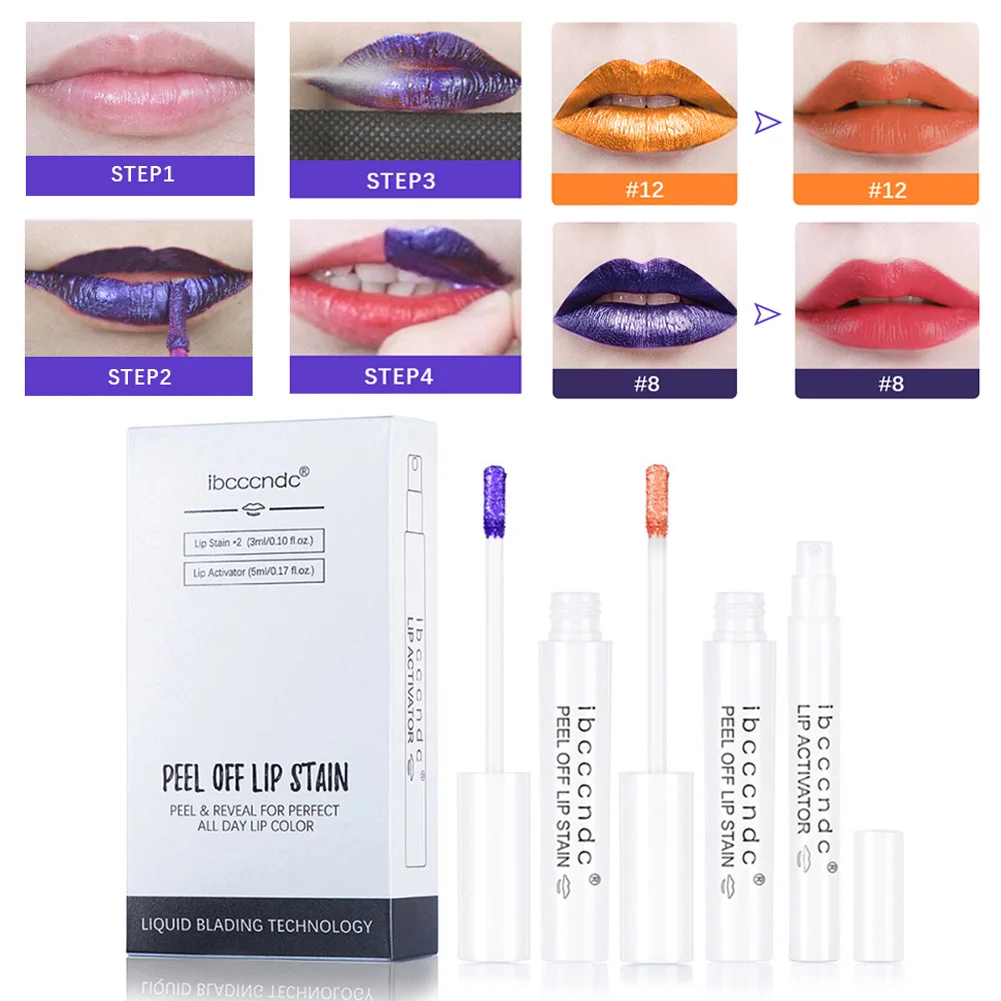 2Pcs Peel Off Lipstick Set Waterproof Long Lasting Lip Stain And Activator Liquid Lip Gloss Lip Tint For Grils
2Pcs Peel Off Lipstick Set Waterproof Long Lasting Lip Stain And Activator Liquid Lip Gloss Lip Tint For Grils