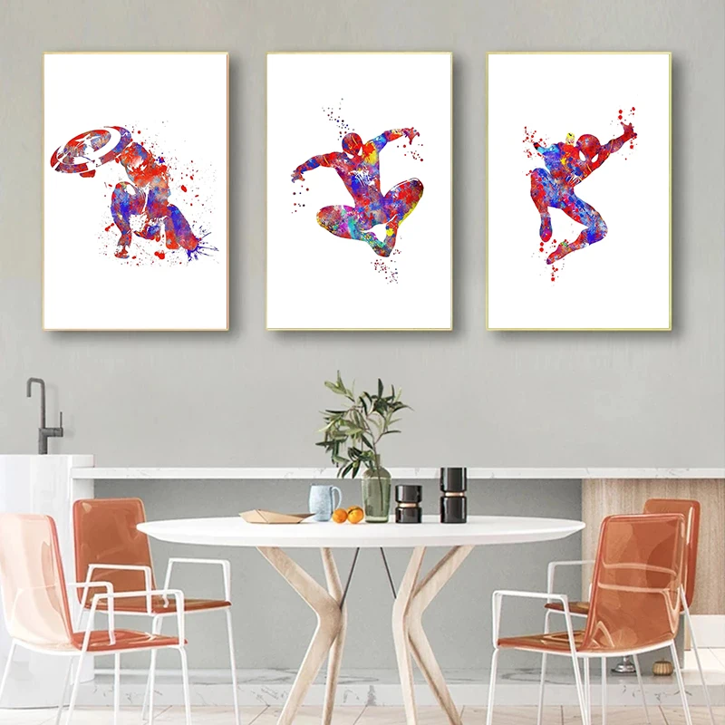 Disney Spiderman Watercolour Poster and Prints Marvel Canvas Paintings Wall Art Picture Living Room Kids Bedroom Home Decor
Disney Spiderman Watercolour Poster and Prints Marvel Canvas Paintings Wall Art Picture Living Room Kids Bedroom Home Decor