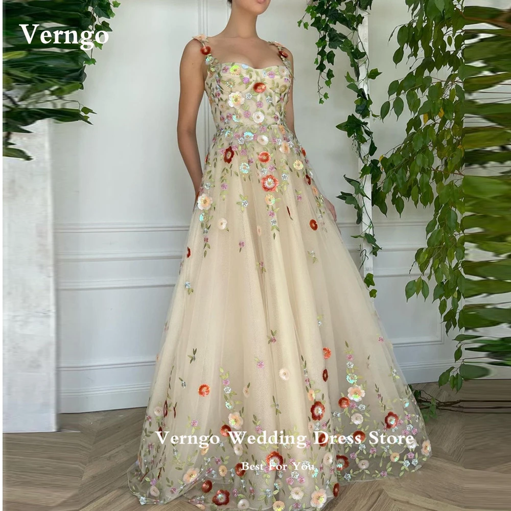 Verngo 3D Flowers Evening Dresses 2023 Straps Sweetheart Tulle Floor Length Elegant Garden Formal Pageant Party Prom Gowns
Verngo 3D Flowers Evening Dresses 2023 Straps Sweetheart Tulle Floor Length Elegant Garden Formal Pageant Party Prom Gowns