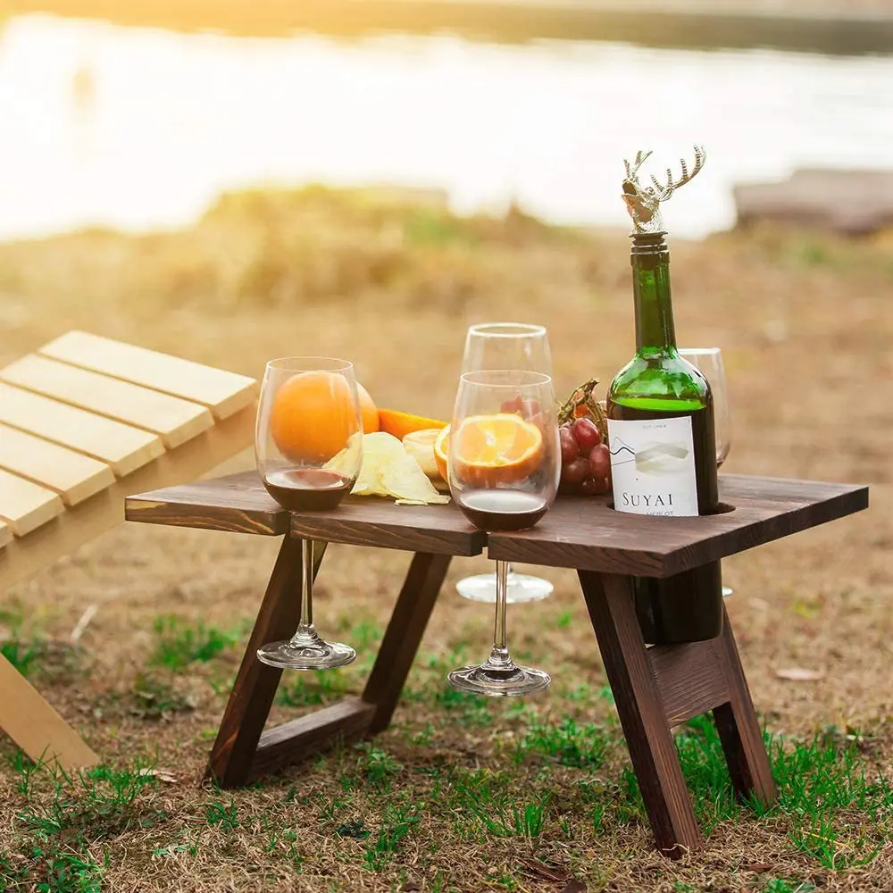 Portable Wooden Table Picnic Camping Table Barbecue Folding Table With Glass Wine Rack Travel Foldable Table Mesa Plegable
Portable Wooden Table Picnic Camping Table Barbecue Folding Table With Glass Wine Rack Travel Foldable Table Mesa Plegable