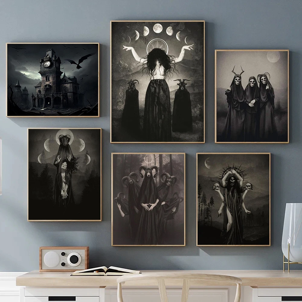 Dark Academia Art Black Death Poster Prints For Living Room Home Decor Nordic Gothic Horror Witch Canvas Painting Wall Art
Dark Academia Art Black Death Poster Prints For Living Room Home Decor Nordic Gothic Horror Witch Canvas Painting Wall Art