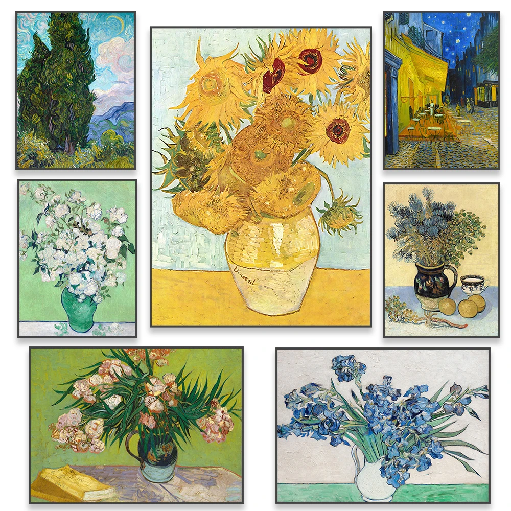 Sunflowers Van Gogh Oil Painting Print Impressionist Floral Poster White Flower Vintage Decor Classical Wall Art Canvas Painting
Sunflowers Van Gogh Oil Painting Print Impressionist Floral Poster White Flower Vintage Decor Classical Wall Art Canvas Painting