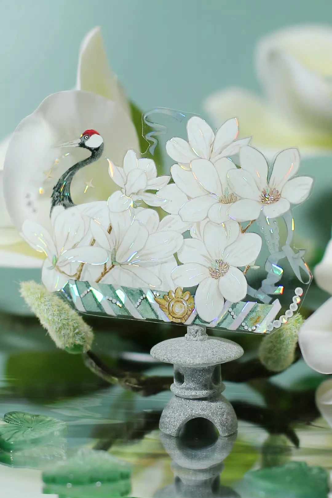 1 Loop White Cranes and White Flower Shiny PET Tape
1 Loop White Cranes and White Flower Shiny PET Tape