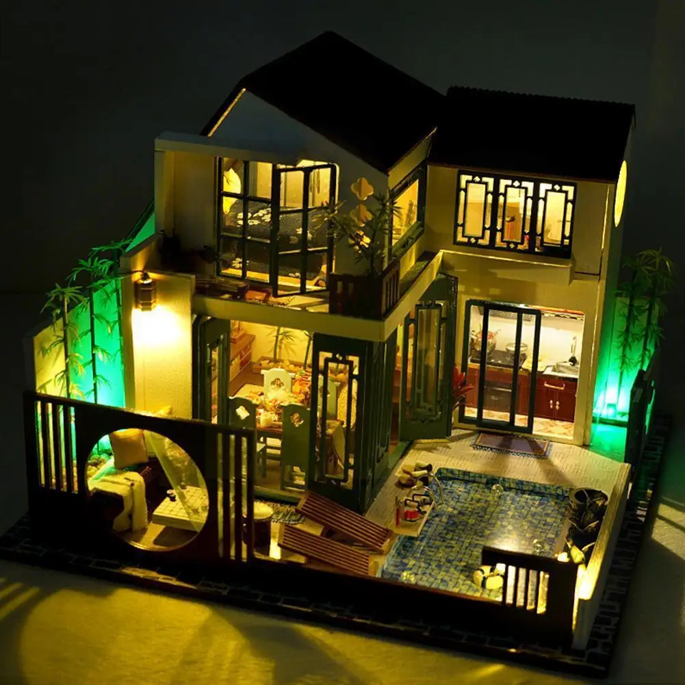Assemble Diy Wooden House Dollhouse Kit Wooden Miniature Gift Led Furniture With Lights Miniature Dolls Toys Houses Dollhou T4u0
Assemble Diy Wooden House Dollhouse Kit Wooden Miniature Gift Led Furniture With Lights Miniature Dolls Toys Houses Dollhou T4u0