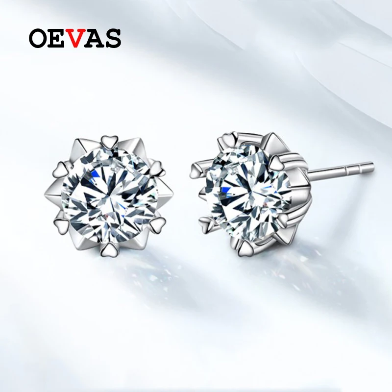 OEVAS 100% 925 Sterling Silver Real 1 Carat Moissanite Snowflake Stud Earrings For Women Sparkling Wedding Party Fine Jewelry
OEVAS 100% 925 Sterling Silver Real 1 Carat Moissanite Snowflake Stud Earrings For Women Sparkling Wedding Party Fine Jewelry