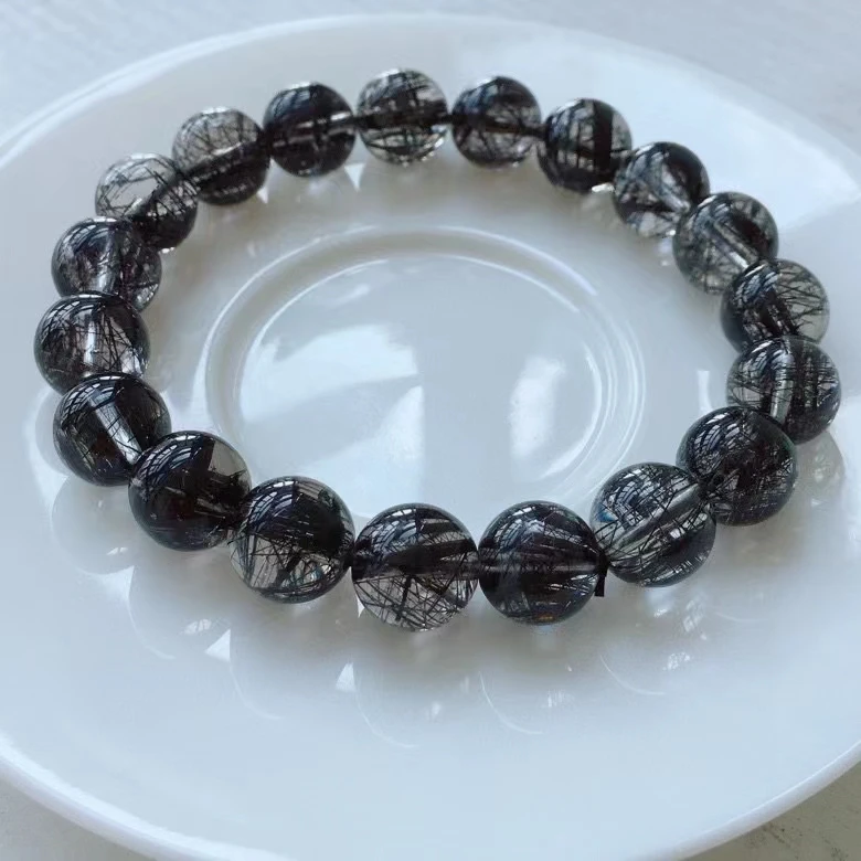 Genuine Natural Black Rutilated Quartz Bracelet 10.6mm Clear Round Beads Stretch Women Men Black Rutilaed Quartz AAAAAA
Genuine Natural Black Rutilated Quartz Bracelet 10.6mm Clear Round Beads Stretch Women Men Black Rutilaed Quartz AAAAAA