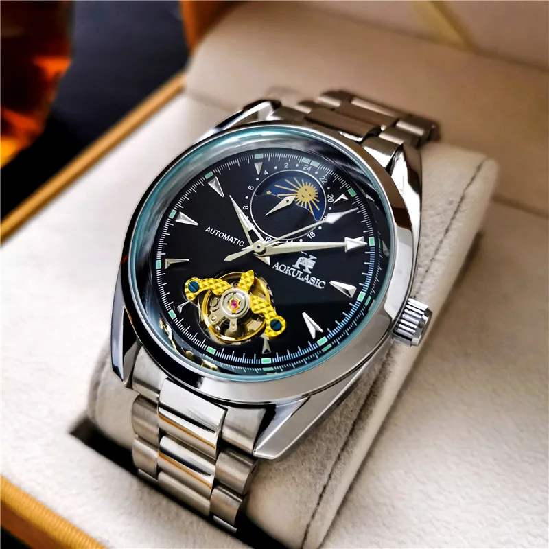 Authentic Automatic Mechanical Watch Hollow All Night Light Tourbillon Solid Steel Band Men's Watch Wholesale
Authentic Automatic Mechanical Watch Hollow All Night Light Tourbillon Solid Steel Band Men's Watch Wholesale
