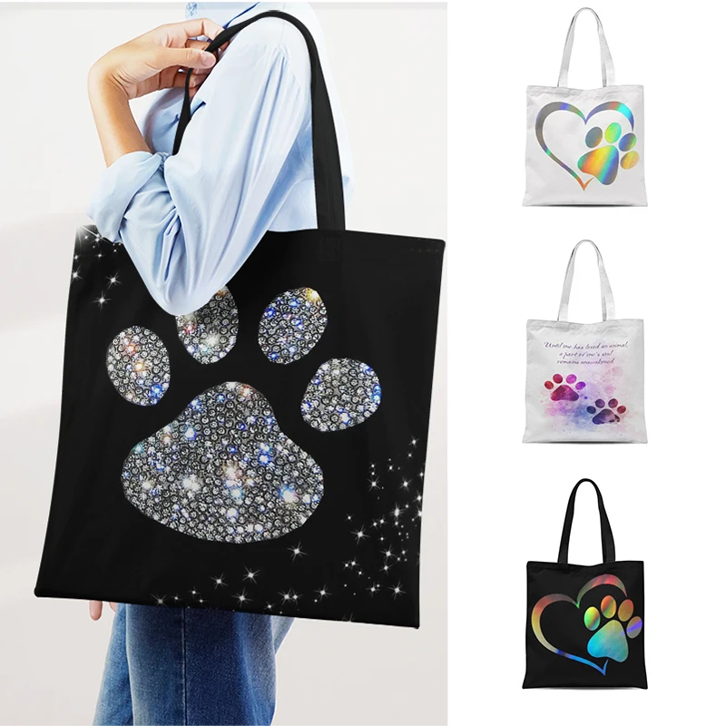 Trendy Dogs Paws Shoulder Bags Black Printed Love Shopping Bag Casual Women Handbags Summer Kawaii Female Tote Custom Pattern
Trendy Dogs Paws Shoulder Bags Black Printed Love Shopping Bag Casual Women Handbags Summer Kawaii Female Tote Custom Pattern