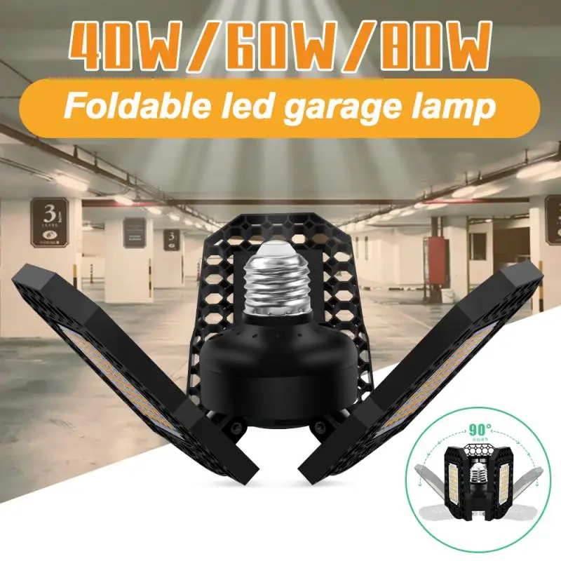 40/60/80W LED Garage Light 3000K/6000K Deformable Ceiling Lamp Workshop Warehouse Fixture With 3 Adjustable Panels Bay Light New
40/60/80W LED Garage Light 3000K/6000K Deformable Ceiling Lamp Workshop Warehouse Fixture With 3 Adjustable Panels Bay Light New