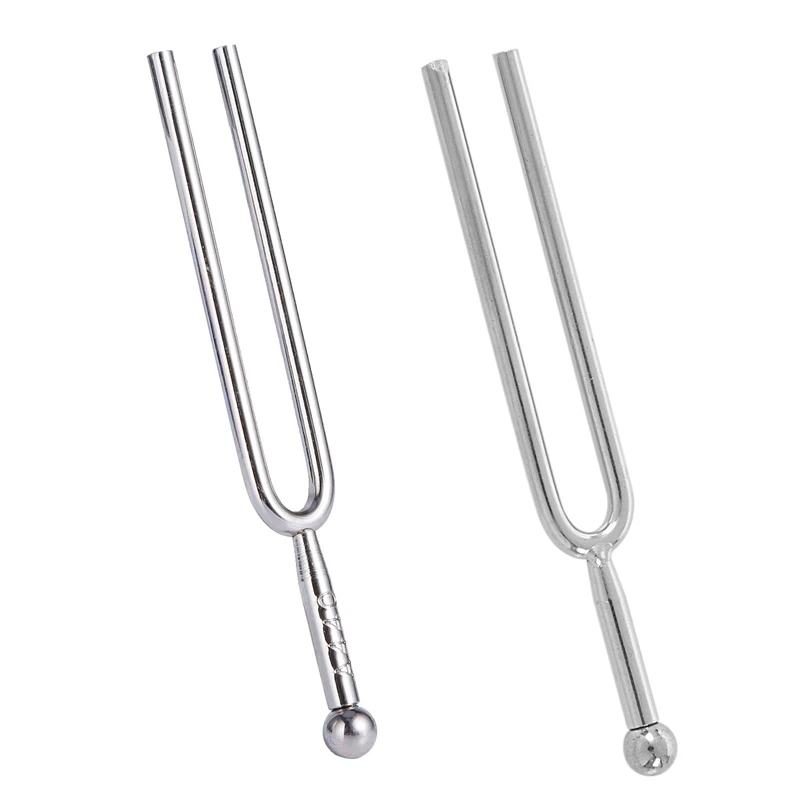 

2 Pcs Tuning Fork With Soft Shell Case & C523 Instrument Tuner Silver Tone Metal Tuning Fork, 440 Hz & 523Hz