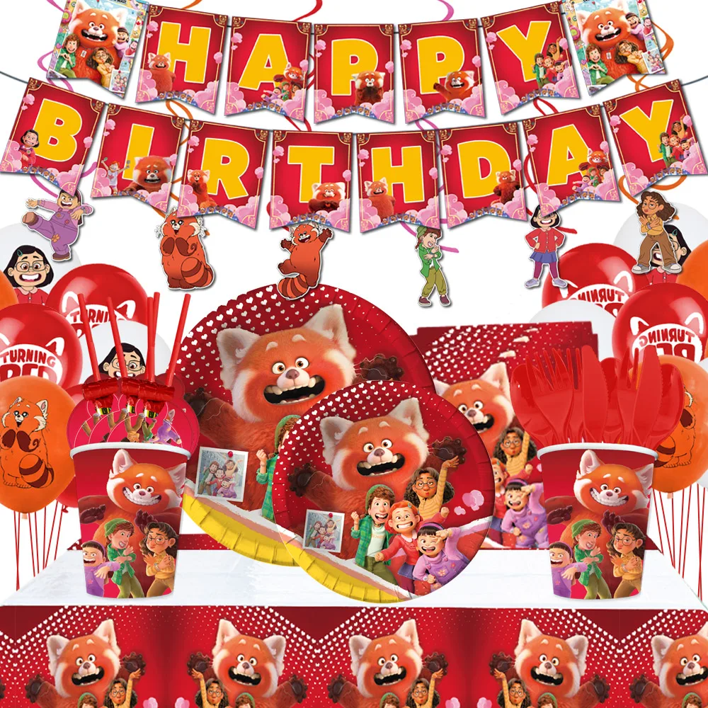 Turning Red Party Supplies Decoration Plates Napkins Cups Banner Tablecloth Cute Panda Birthday Party Decorations Tableware Sets
Turning Red Party Supplies Decoration Plates Napkins Cups Banner Tablecloth Cute Panda Birthday Party Decorations Tableware Sets