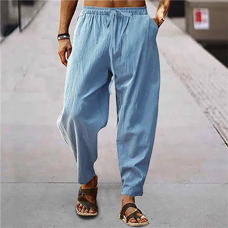 Summer New Men's Solid Hip Hop Simple Breathable Cotton Hemp Loose Relaxed Pants Brand High Quality Outdoor Sports Pants
Summer New Men's Solid Hip Hop Simple Breathable Cotton Hemp Loose Relaxed Pants Brand High Quality Outdoor Sports Pants