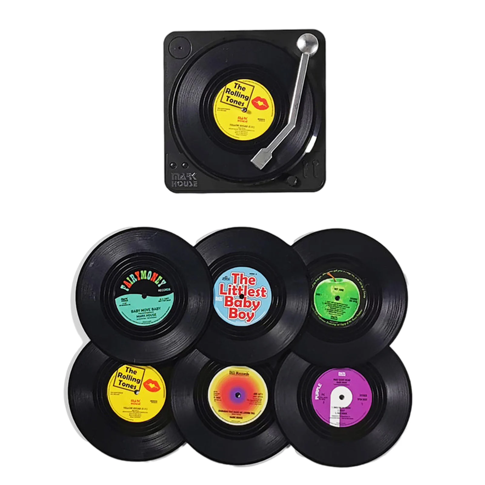 6PCS CD Drink Coaster Set With Record Player Holder M1 Pattern Creative Epoxy ABS Black Cup Holder Potholder Charming Decor
6PCS CD Drink Coaster Set With Record Player Holder M1 Pattern Creative Epoxy ABS Black Cup Holder Potholder Charming Decor