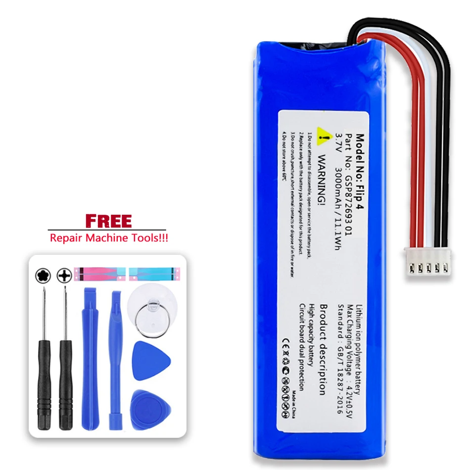 Аккумулятор GSP872693(GSP872693 01) 3000 мАч для JBL Flip 4, Flip4 Special Edition flip4
Аккумулятор GSP872693(GSP872693 01) 3000 мАч для JBL Flip 4, Flip4 Special Edition flip4