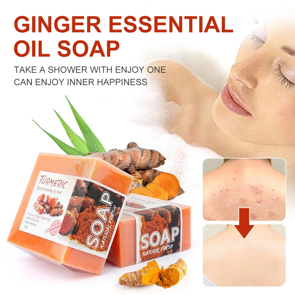 Turmeric Soap Essential Oil Handmade Bar Acne Removal Oil Control Even Skin Tone Moisturizing Soap Face Skin Care 100g
Turmeric Soap Essential Oil Handmade Bar Acne Removal Oil Control Even Skin Tone Moisturizing Soap Face Skin Care 100g