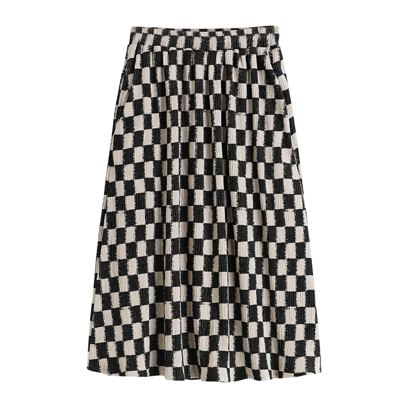 Spring Summer High Waist All-match Plaid Dress Womens Retro A-line Chessboard Black White Mid-length Skirt Female Casual Fashion
Spring Summer High Waist All-match Plaid Dress Womens Retro A-line Chessboard Black White Mid-length Skirt Female Casual Fashion