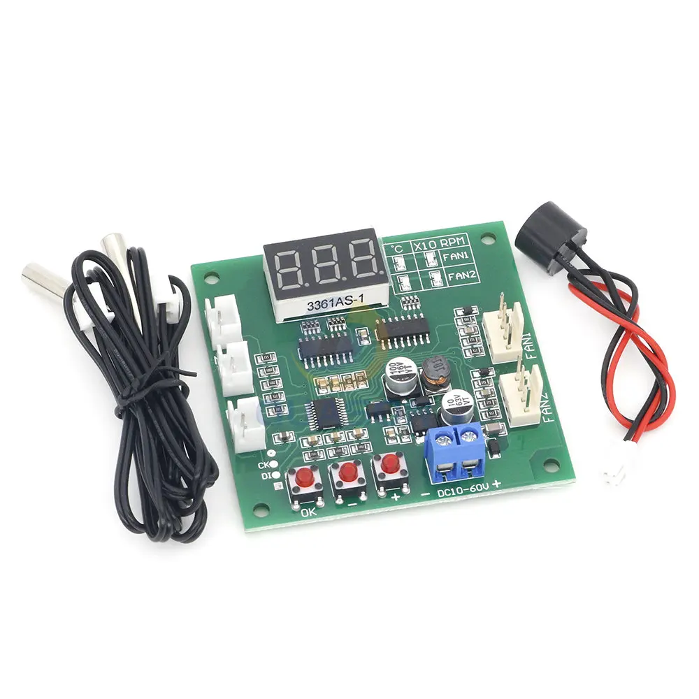 12V24V48V Two Way Heat Dissipation PWM Four Wire Fan Temperature Controller Temperature Speed Display Stop Alarm Board
12V24V48V Two Way Heat Dissipation PWM Four Wire Fan Temperature Controller Temperature Speed Display Stop Alarm Board