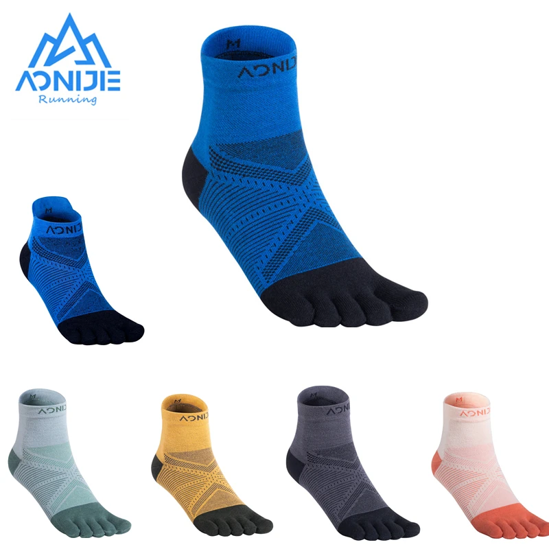 

2022 New One Pair AONIJIE E4824 E4825 Coolmax Sports Athletic Toe Socks Breathable Five Toed Barefoot Running Marathon Race