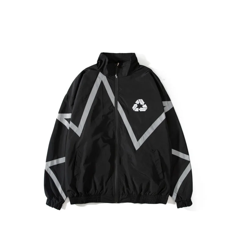 Windbreaker Hip Hop Zip Up Track Jacket Streetwear Reflective Stripe Zipper Waterproof Coat 2023 Mens Autumn Bomber Jacket Black
Windbreaker Hip Hop Zip Up Track Jacket Streetwear Reflective Stripe Zipper Waterproof Coat 2023 Mens Autumn Bomber Jacket Black