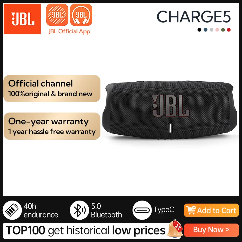 

JBL CHARGE5 Portable Bluetooth Speaker Original Charge 5 Subwoofer Speaker Waterproof Dustproof Outdoor Speaker Music Speaker