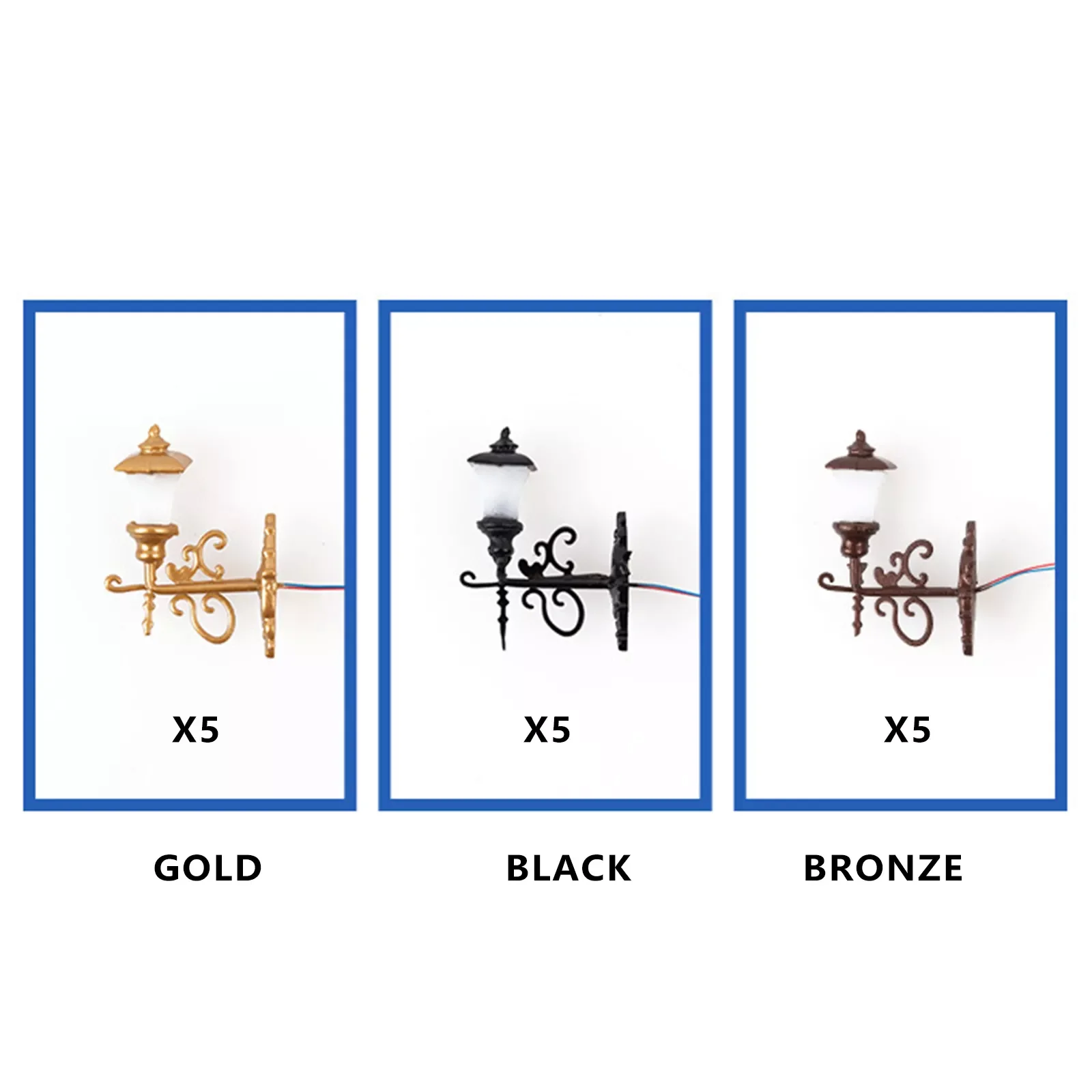 5 Pack of 1:87 3V Wall Lights HO Scale Model Miniature Garden Street Train Micro LEDs Sand Table Layout Accessories
5 Pack of 1:87 3V Wall Lights HO Scale Model Miniature Garden Street Train Micro LEDs Sand Table Layout Accessories