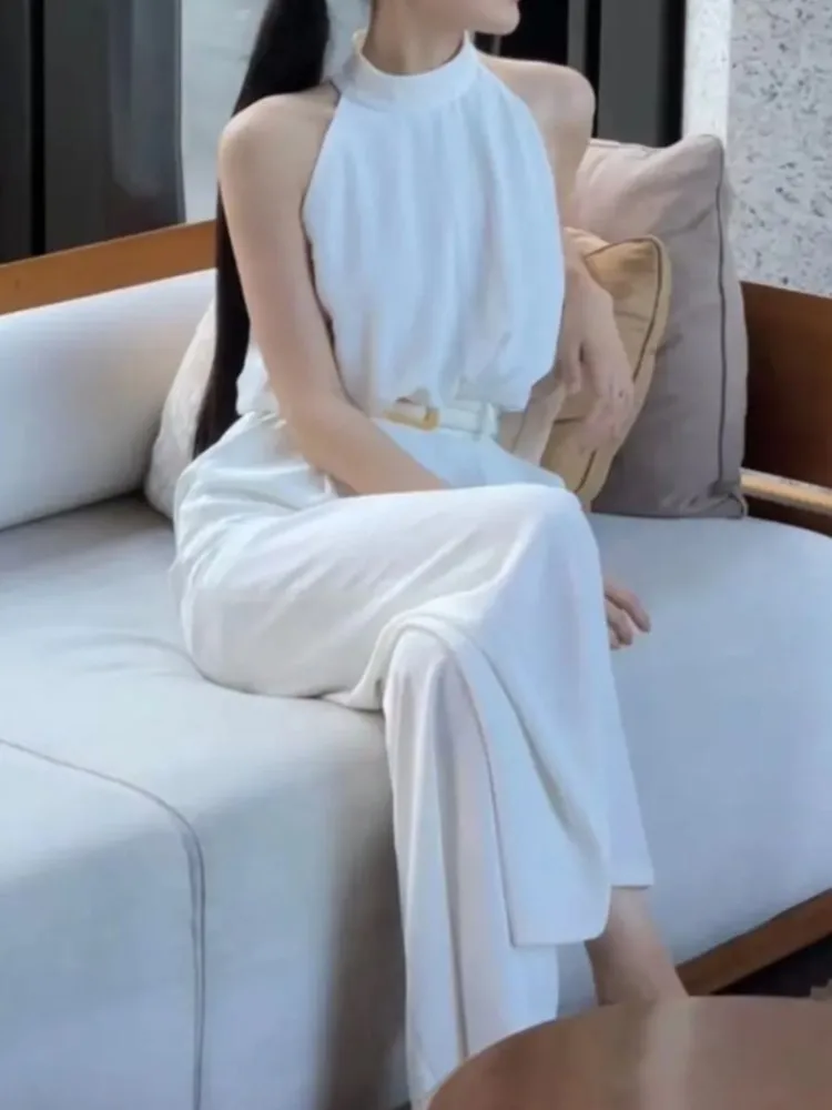 Summer Elegant Casual Women Fashion Halter Jumpsuit Sleeveless Vintage Sexy Business Overalls Femme Streetwear Rompers Playsuit
Summer Elegant Casual Women Fashion Halter Jumpsuit Sleeveless Vintage Sexy Business Overalls Femme Streetwear Rompers Playsuit