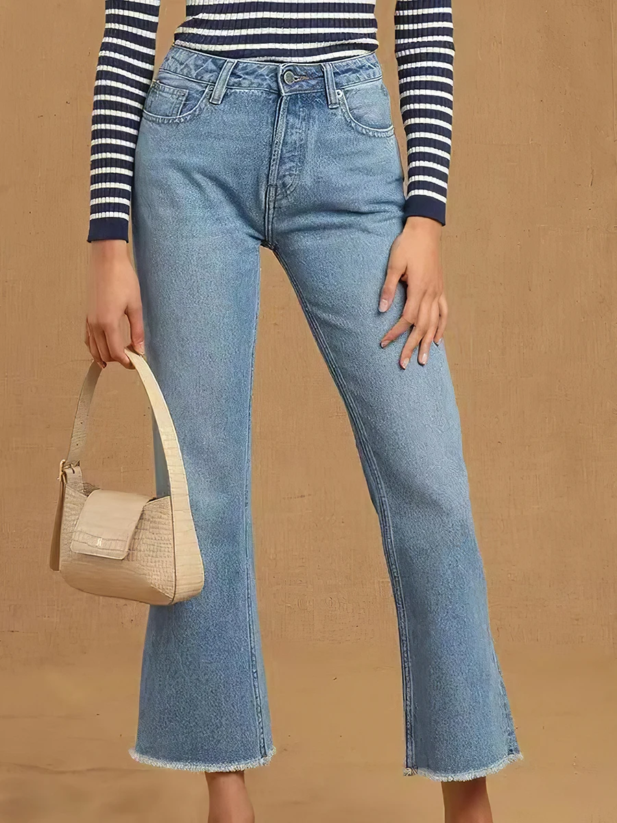Embroidery Denim Jeans Woman Spring Autumn Midi Waist Pockets Flare Leg Cropped Pants Female Vintage Elegant Casual Trousers
Embroidery Denim Jeans Woman Spring Autumn Midi Waist Pockets Flare Leg Cropped Pants Female Vintage Elegant Casual Trousers