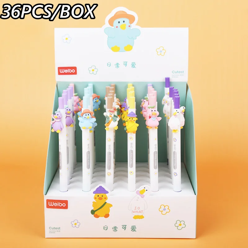 36pcs/Box Daily Press Neutral Pen Cute 0.5mm Black Ink Gel Pen Students School Supplies Writing Office Stationery 
36pcs/Box Daily Press Neutral Pen Cute 0.5mm Black Ink Gel Pen Students School Supplies Writing Office Stationery