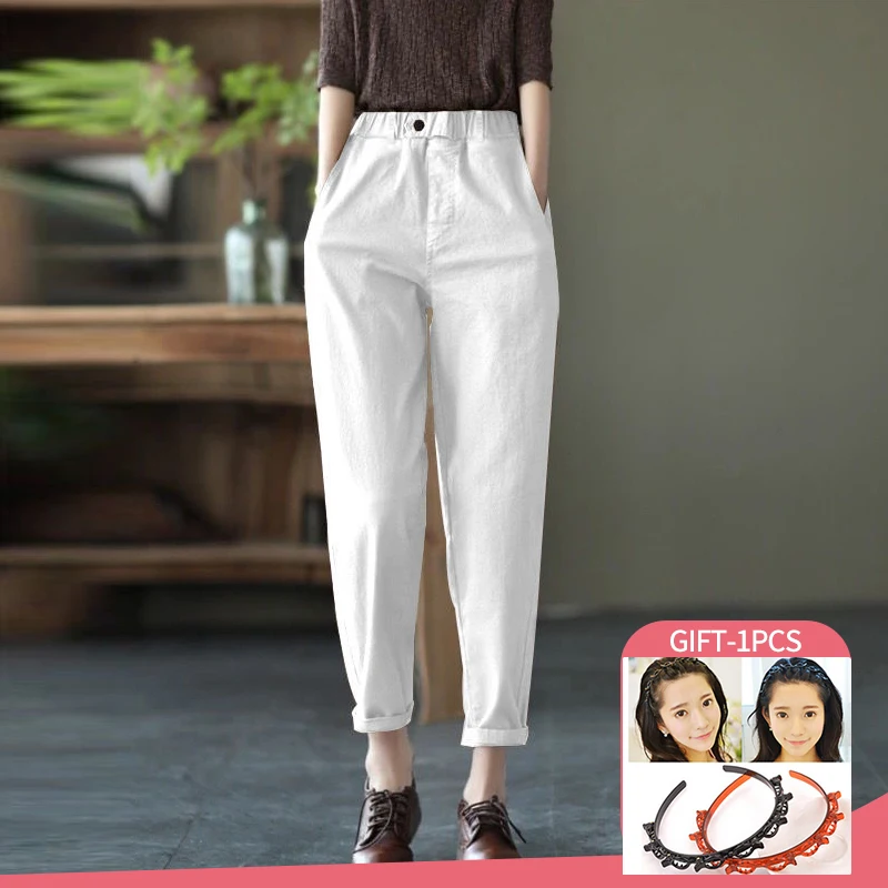 New Summer 3XL Women Jeans All-matched Casual Cotton Denim Pants Solid Color Elastic Waist Harem Pants little Feet Trousers
New Summer 3XL Women Jeans All-matched Casual Cotton Denim Pants Solid Color Elastic Waist Harem Pants little Feet Trousers