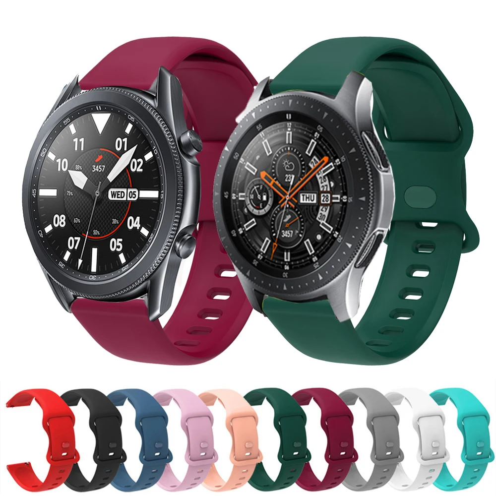 

Ремешок силиконовый для Samsung Galaxy Watch 3 45 мм 41 мм, спортивный быстросъемный браслет для Galaxy 42 мм 46 мм/Gear S2 S3, 22 мм 20 мм