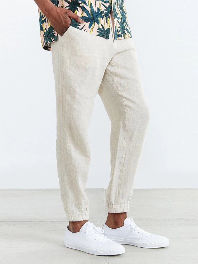 Solid Breathable Wide Legs Pants Summer Mens Cotton Linen Sweatpants All Match Male Trouser Slim High Street Casual Long Trouser
Solid Breathable Wide Legs Pants Summer Mens Cotton Linen Sweatpants All Match Male Trouser Slim High Street Casual Long Trouser