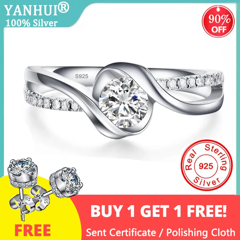 YANHUI New Tibetan Silver Round 1 Carat Heart And Arrow Zircon Rings For Woman Charm Fashion Jewelry Get Free Earrings Gift
YANHUI New Tibetan Silver Round 1 Carat Heart And Arrow Zircon Rings For Woman Charm Fashion Jewelry Get Free Earrings Gift
