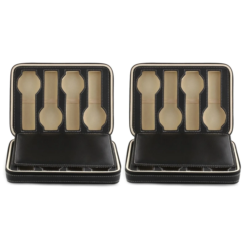 2X 8 Grids Watch Display Storage Box Case Tray Zippered Travel Watch Collector Case Faux Leather Black
2X 8 Grids Watch Display Storage Box Case Tray Zippered Travel Watch Collector Case Faux Leather Black