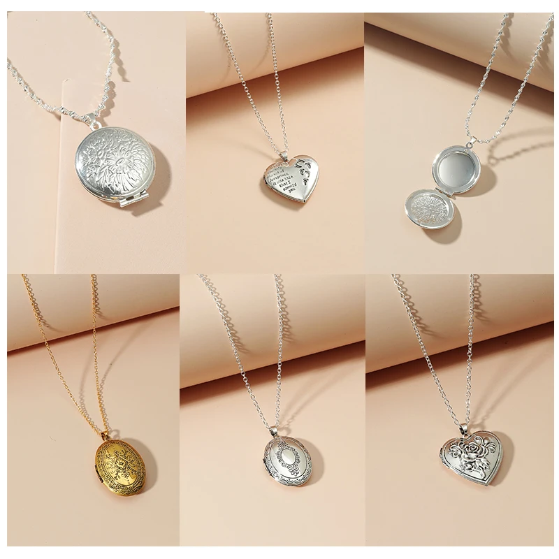 Unique Carved Design Heart-shaped Photo Frame Pendant Necklace Charm Openable Locket Necklaces Women Men Memorial Jewelry
Unique Carved Design Heart-shaped Photo Frame Pendant Necklace Charm Openable Locket Necklaces Women Men Memorial Jewelry