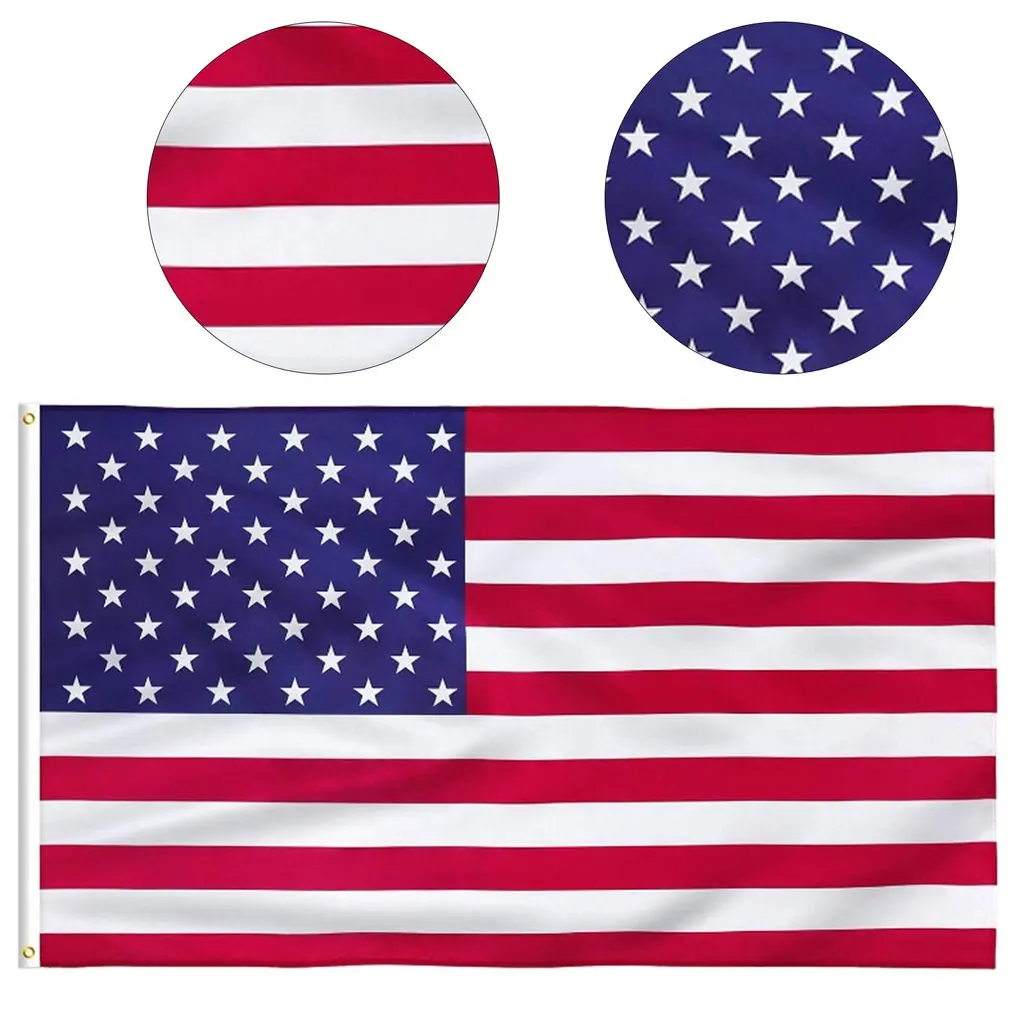 US Flag Vivid Color And UV Fade Resistant Canvas Header And Double Stitched USA Flags Polyester With Brass Grommets
US Flag Vivid Color And UV Fade Resistant Canvas Header And Double Stitched USA Flags Polyester With Brass Grommets